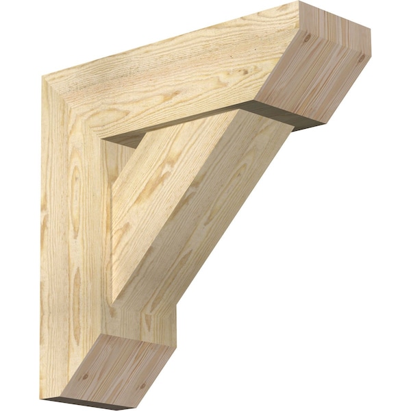 Ekena Millwork Traditional Slat Rough Sawn Bracket w/ Offset Brace, Douglas Fir, 8"W x 24"D x 24"H BKT0806X24X24TRA06RDF - main